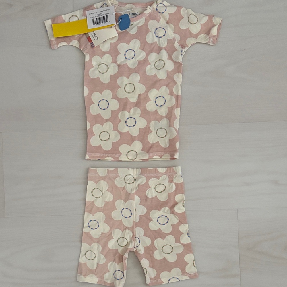 Magnetic Me Pink and Cream Floral Kids Pajama Set